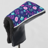 Niedlicher Blumenhintergrund Golf Headcover (3/4 Vorderseite)