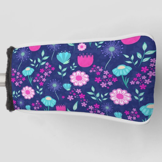 Niedlicher Blumenhintergrund Golf Headcover (Vorderseite)