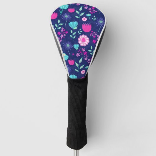 Niedlicher Blumenhintergrund Golf Headcover (Vorderseite)