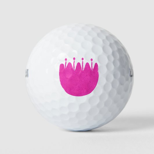 Niedlicher Blumenhintergrund Golfball (Vorderseite)