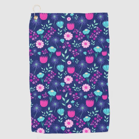 Niedlicher Blumenhintergrund Golfhandtuch (Vorderseite)