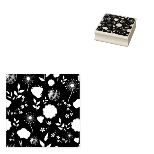 Niedlicher Blumenhintergrund Gummistempel (Stempel)