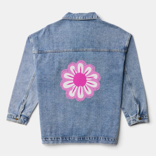 Niedlicher Blumenhintergrund Jeansjacke (Rückseite)