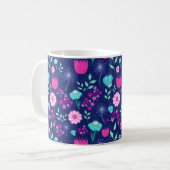 Niedlicher Blumenhintergrund Kaffeetasse (Vorderseite Links)
