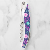 Niedlicher Blumenhintergrund Kellnermesser (Vorderseite)