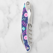 Niedlicher Blumenhintergrund Kellnermesser (Rückseite)