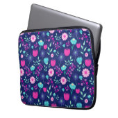 Niedlicher Blumenhintergrund Laptopschutzhülle (Vorderseite Links)