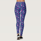 Niedlicher Blumenhintergrund Leggings (Rückseite)