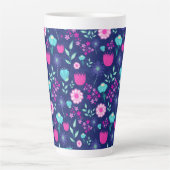 Niedlicher Blumenhintergrund Milchtasse (Vorderseite)