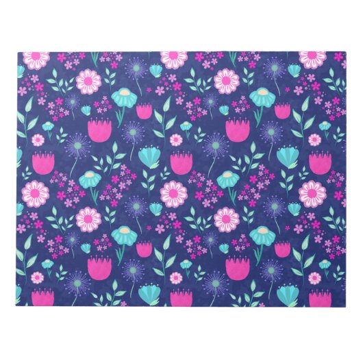 Niedlicher Blumenhintergrund Notizblock (Vorderseite)