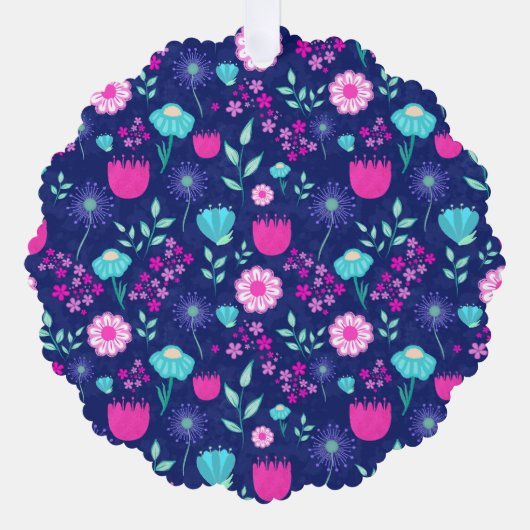 Niedlicher Blumenhintergrund Ornament Karte (Vorderseite)