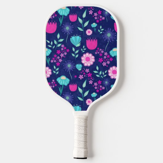 Niedlicher Blumenhintergrund Pickleball Schläger (Rückseite)