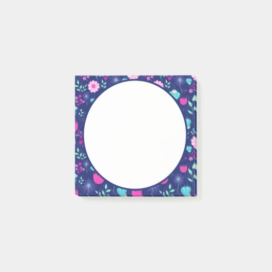 Niedlicher Blumenhintergrund Post-it Klebezettel (Vorderseite)
