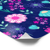 Niedlicher Blumenhintergrund Poster (Ecke)