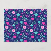 Niedlicher Blumenhintergrund Postkarte (Rückseite)