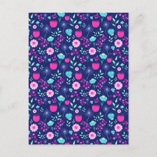 Niedlicher Blumenhintergrund Postkarte (Vorderseite)