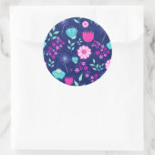 Niedlicher Blumenhintergrund Runder Aufkleber (Tasche)