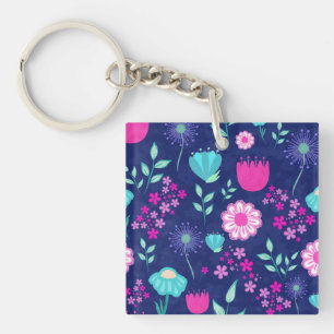 Niedlicher Blumenhintergrund Schlüsselanhänger