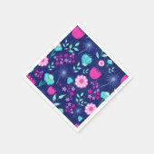 Niedlicher Blumenhintergrund Serviette (Ecke)
