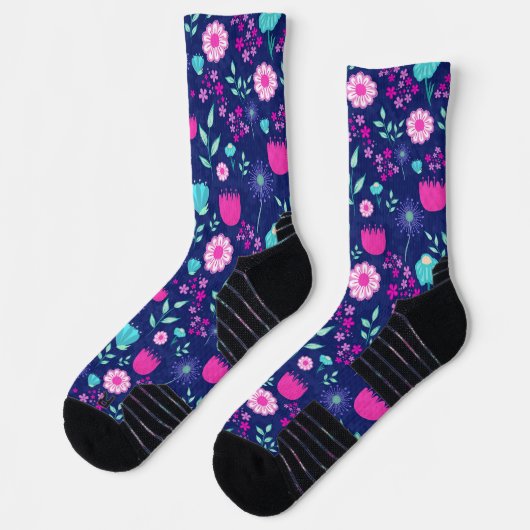 Niedlicher Blumenhintergrund Socken (Links)