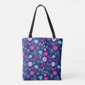Niedlicher Blumenhintergrund Tasche (Rückseite)