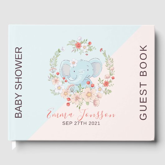 Niedlicher Blumenkranz Gästebuch (Vorderseite)