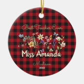 Niedlicher Blumenlehrer Weihnachten Rotbarsch kari Keramik Ornament (Vorne)