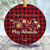 Niedlicher Blumenlehrer Weihnachten Rotbarsch kari Keramik Ornament