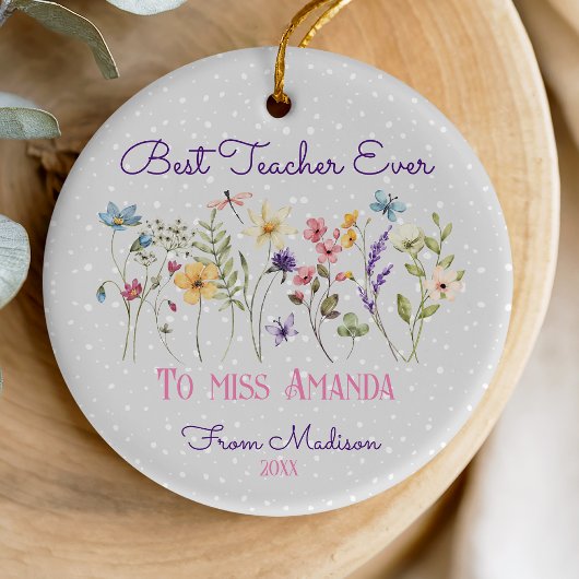 Niedlicher Blumenlehrer Weihnachtspastete Blume Keramik Ornament