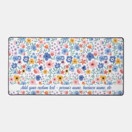 Niedlicher Blumenmuster-Individuelle Name Schreibtischunterlage