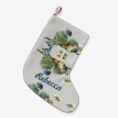 niedlicher, blumenreicher aquamariner Pfefferminzg Kleiner Weihnachtsstrumpf (Vorderansicht (hängend))