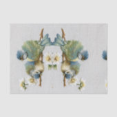 niedlicher, blumenreicher aquamariner Pfefferminzg Seidenpapier (Vorderseite)