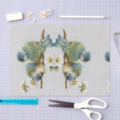 niedlicher, blumenreicher aquamariner Pfefferminzg Seidenpapier (Handwerk)