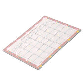 Niedlicher Blumenrosa Pilzsaal Monatsname Name Notizblock (angewinkelt)