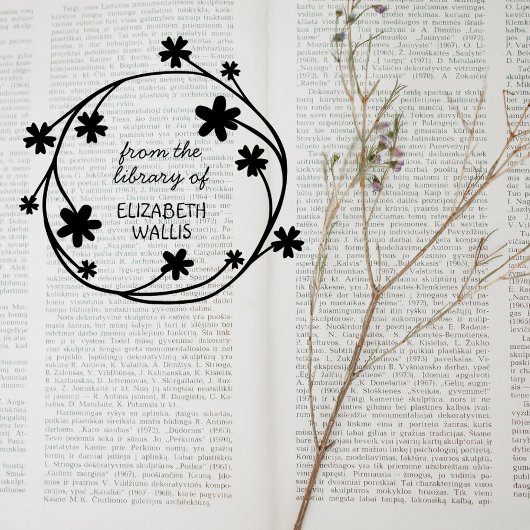 Niedlicher Blumenstrauß Lässiger Script-Individuel Gummistempel