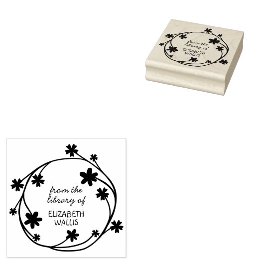 Niedlicher Blumenstrauß Lässiger Script-Individuel Gummistempel (Stempel)