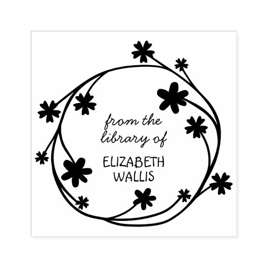 Niedlicher Blumenstrauß Lässiger Script-Individuel Gummistempel (Prägung)