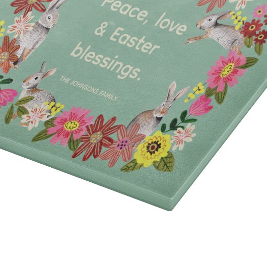 Niedlicher Blumenstrauß Liebe Ostersegnung Schneidebrett (Ecke)