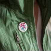 Niedlicher Blumenstrauß - Magenta und aquamarin Button