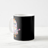 Niedlicher Blumenstrauß oder Treat Funny Halloween Kaffeetasse (Vorderseite Links)