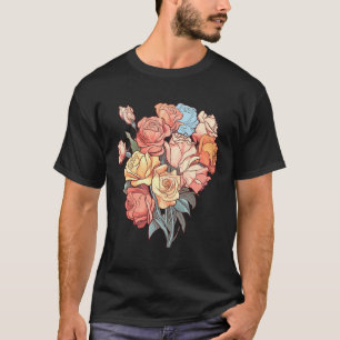 Niedlicher Blumenstrauß von Rose farbenfrohe Blume T-Shirt