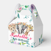 Niedlicher Blumenzoo-Dschungel Tiere Geburtstag Wi Geschenkschachtel (Rückseite)