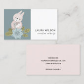 NIEDLICHER BLUSBLAUE SCANDI BLLORAL BEAR BABY MIDW VISITENKARTE (Vorne/Hinten)