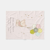 Niedlicher Blush Bärenballon Girl Monogram Baby St Fleecedecke (Vorderseite (Horizontal))