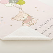 Niedlicher Blush Bärenballon Girl Monogram Baby St Sherpadecke (3/4)