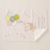 Niedlicher Blush Bärenballon Girl Monogram Baby St Sherpadecke (Vorderseite (Horizontal))