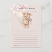 Niedlicher Blush Bärenballon Ratschlag für Mama Ba Begleitkarte (Vorderseite)