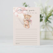 Niedlicher Blush Bärenballon Ratschlag für Mama Ba Begleitkarte (Stehend Vorderseite)