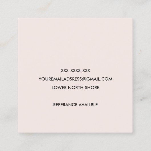 NIEDLICHER BLUSH BLAUE SCANDI FLORAL BEAR HUG BABY QUADRATISCHE VISITENKARTE (Rückseite)