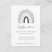 NIEDLICHER BLUSH BLUE HEART RAINBOW ANZEIGEN BABY BEGLEITKARTE (Vorderseite)